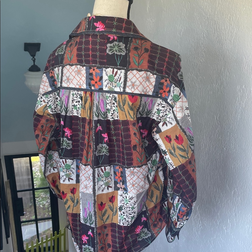 Jodifl Multicolor Patchwork Button Down Shirt - image 5